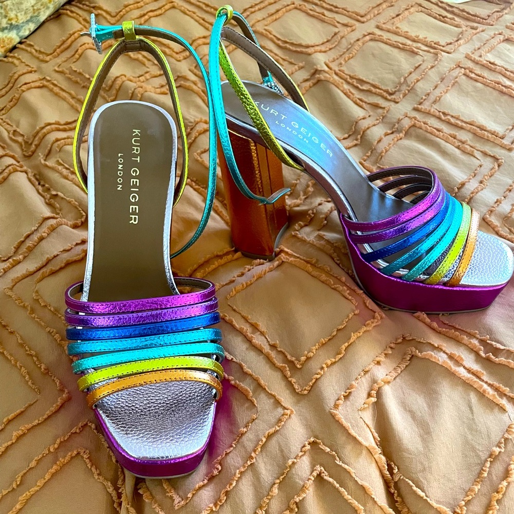 Kurt Geiger London Pierre Platform Sandal (Heel) size 8.5 like new